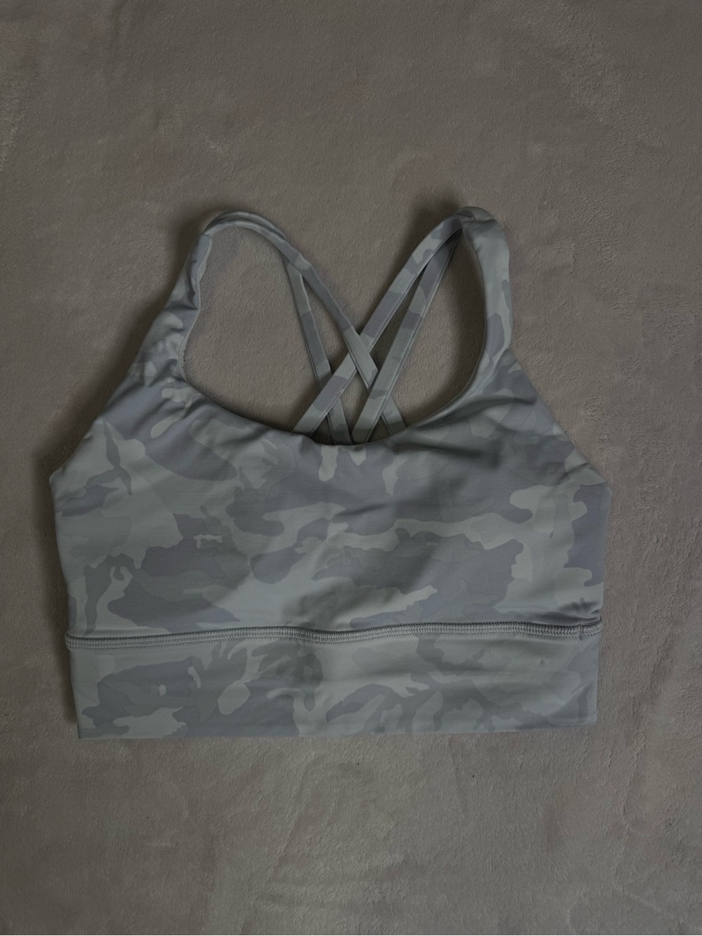 Lululemon Long Line Align White Camo Sports Bra